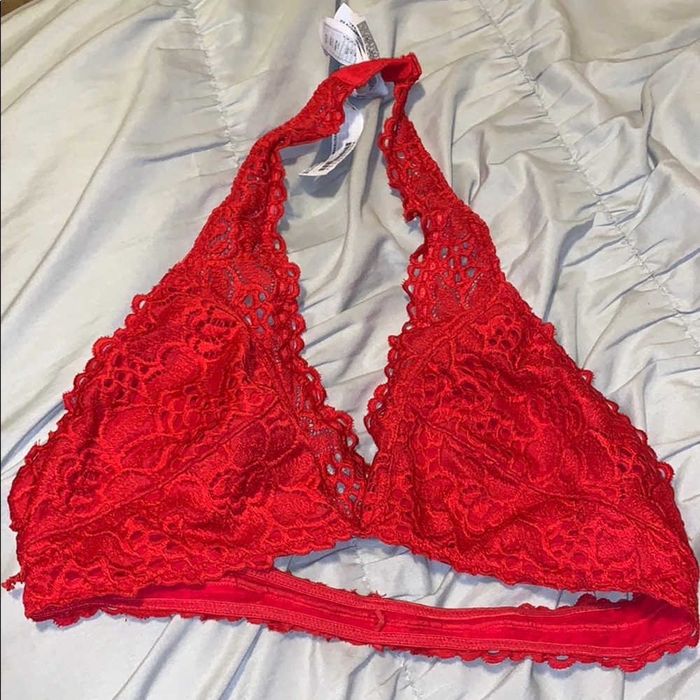 ☆ red halter bralette ☆